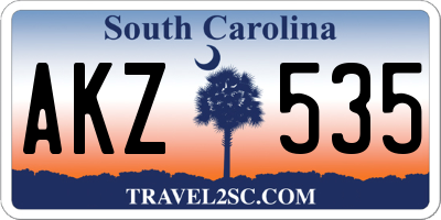 SC license plate AKZ535