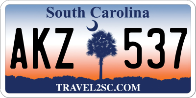 SC license plate AKZ537