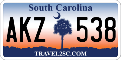 SC license plate AKZ538
