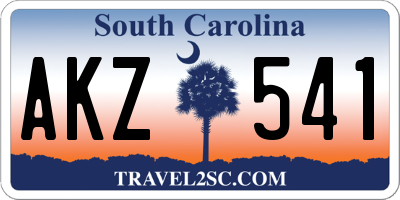 SC license plate AKZ541