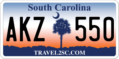 SC license plate AKZ550