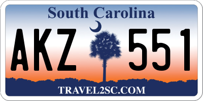 SC license plate AKZ551
