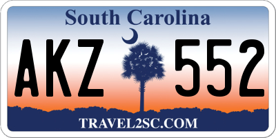 SC license plate AKZ552