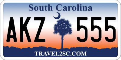 SC license plate AKZ555