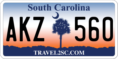 SC license plate AKZ560