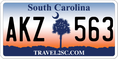SC license plate AKZ563