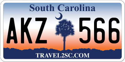 SC license plate AKZ566