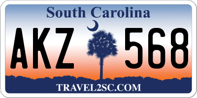 SC license plate AKZ568