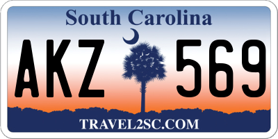 SC license plate AKZ569