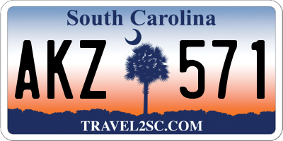 SC license plate AKZ571