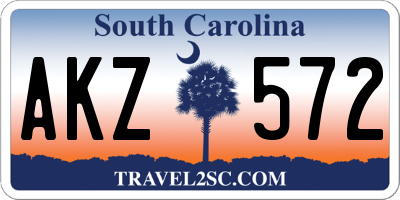 SC license plate AKZ572