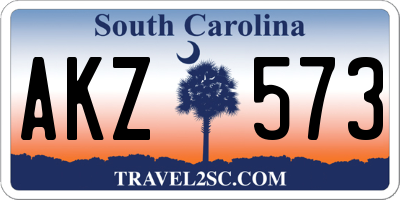 SC license plate AKZ573