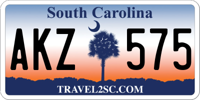 SC license plate AKZ575