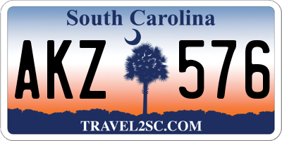 SC license plate AKZ576