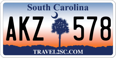 SC license plate AKZ578