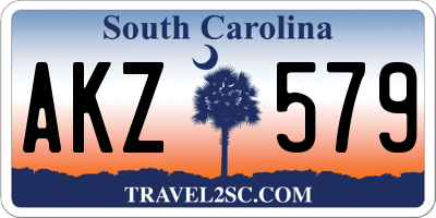 SC license plate AKZ579