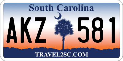 SC license plate AKZ581