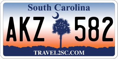 SC license plate AKZ582