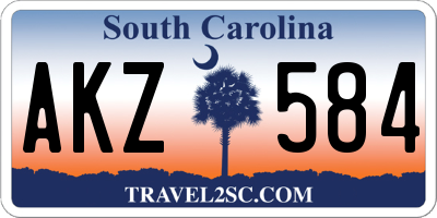 SC license plate AKZ584