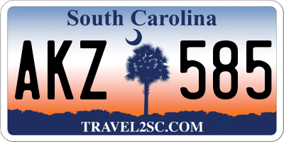 SC license plate AKZ585