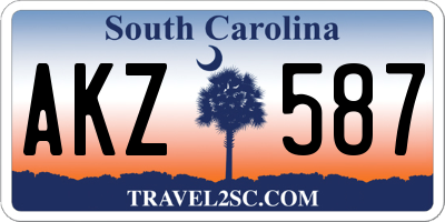 SC license plate AKZ587