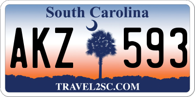 SC license plate AKZ593