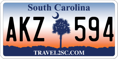 SC license plate AKZ594