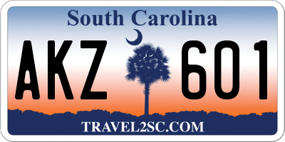 SC license plate AKZ601