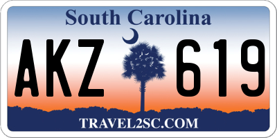 SC license plate AKZ619