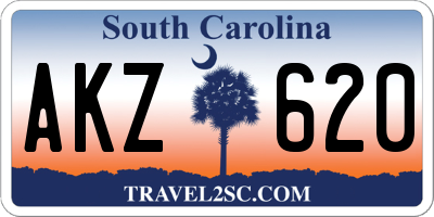 SC license plate AKZ620