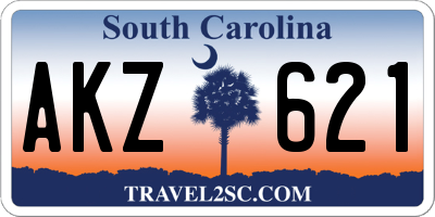 SC license plate AKZ621