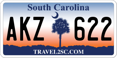 SC license plate AKZ622