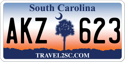 SC license plate AKZ623