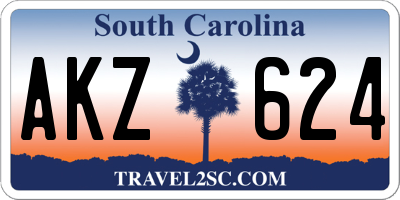 SC license plate AKZ624