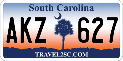 SC license plate AKZ627