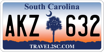 SC license plate AKZ632