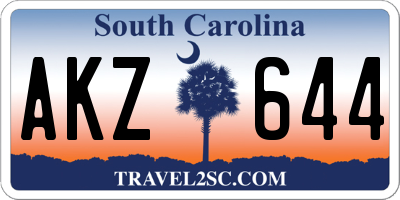 SC license plate AKZ644