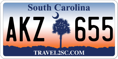 SC license plate AKZ655