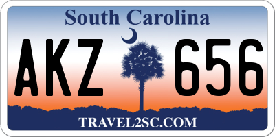 SC license plate AKZ656