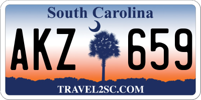 SC license plate AKZ659