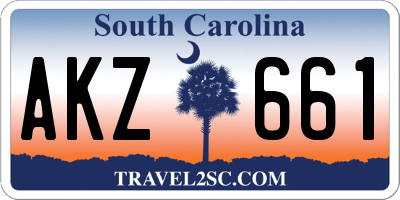 SC license plate AKZ661