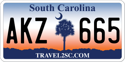 SC license plate AKZ665