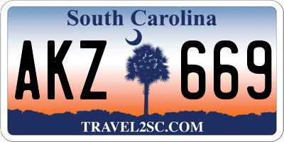 SC license plate AKZ669