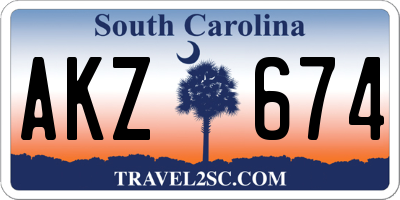 SC license plate AKZ674