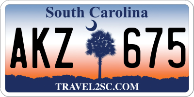 SC license plate AKZ675