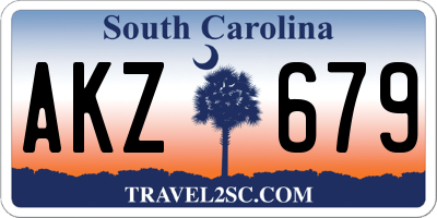 SC license plate AKZ679