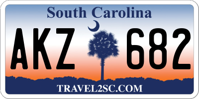 SC license plate AKZ682