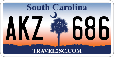SC license plate AKZ686