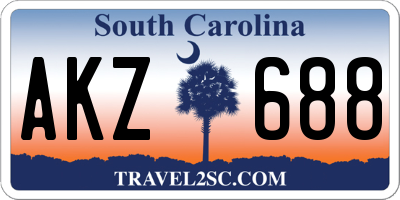 SC license plate AKZ688