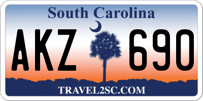 SC license plate AKZ690